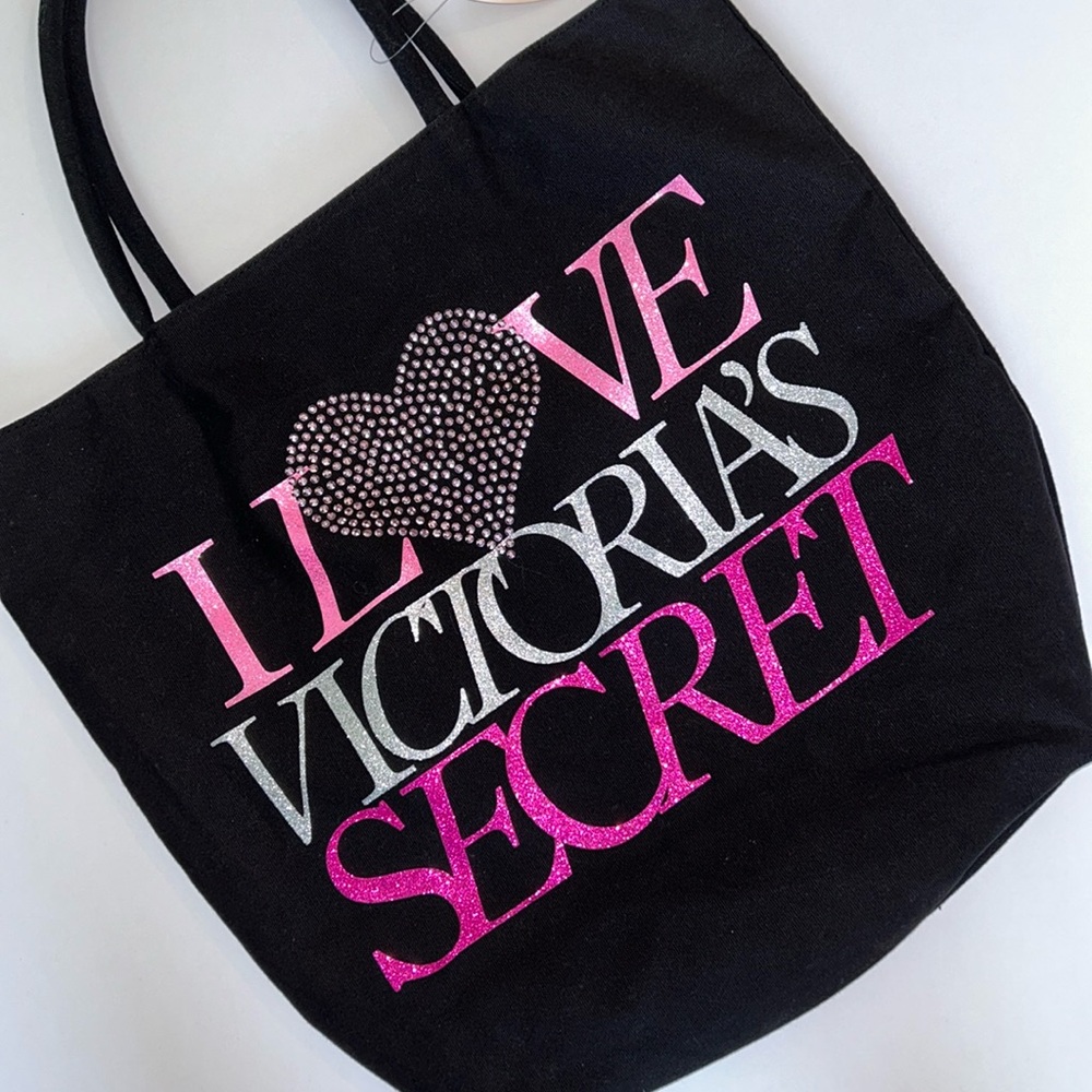 Victorias Secret vintage retro bling glitter bombed tote